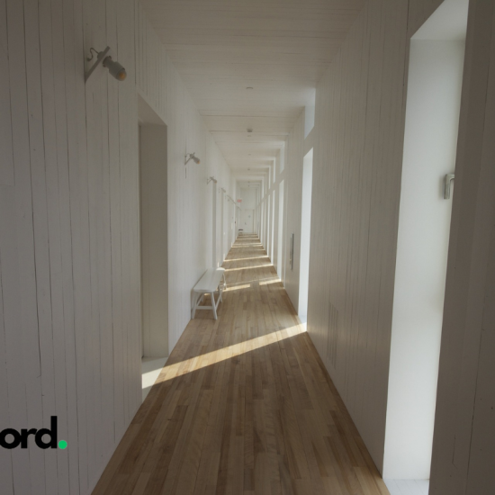 Hallway with Stylish Ceiling Lights